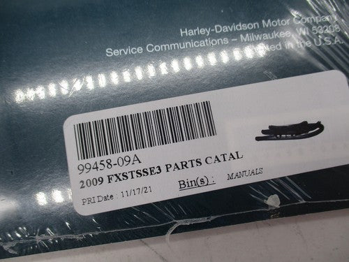 Harley Davidson Official Factory 2009 FXSTSSE3 Parts Catalog 99458-09A