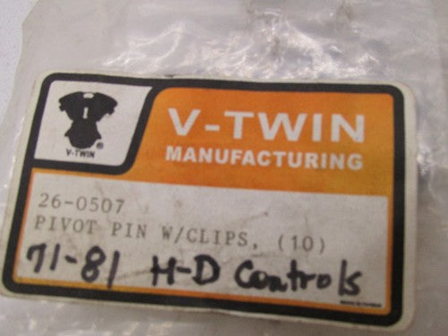 Lot of 7 Harley V-Twin 71-81 Hand Controls Lever Pivot Pin with Clips