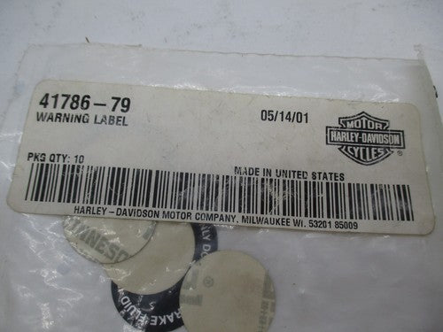 Lot of 5 Harley Davidson Genuine NOS Master Cylinder Warning Labels 4