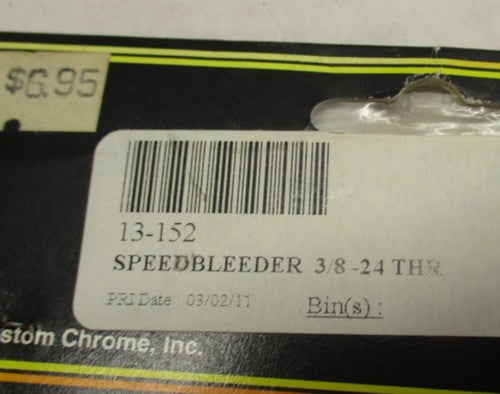 Custom Chrome 13-152 Harley Davidson Speed Bleeder 3/8-24