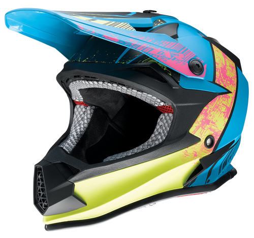 Z1R Youth F.I. Helmet - Fractal - MIPS Matte Blue/Hi Viz Small 0111-15