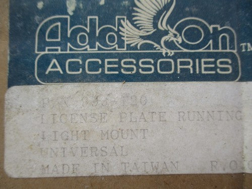 Add On Inc Universal Motorcycle Running Light License Plate Mount
