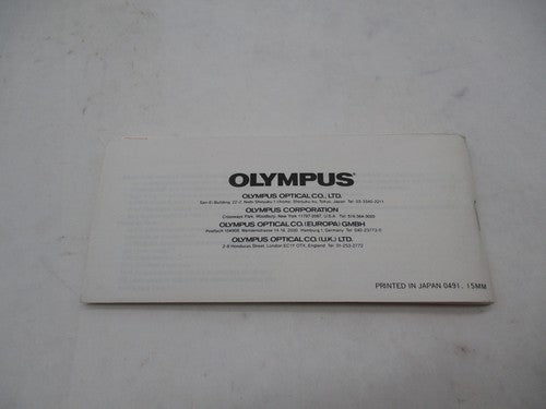 Vintage Olympus Infinity Zoom 210 Camera Instruction Book