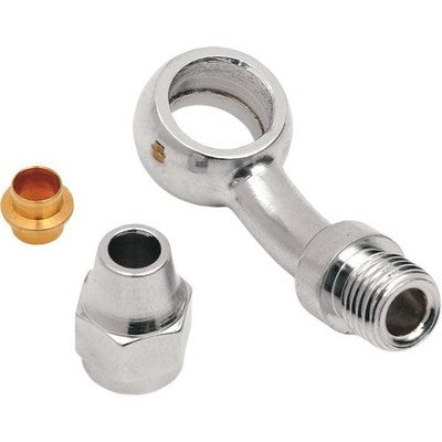Drag Specialties Universal Chrome 35deg. Banjo Fitting 7/16in. 1742-01