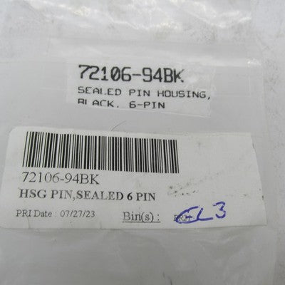 Harley-Davidson OEM Black Sealed 6-Pin Wire Connector Housing 72106-94