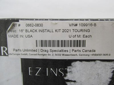 Fat Baggers NOS NIB Control Installation Kit +6" Black 0662-0830 10991