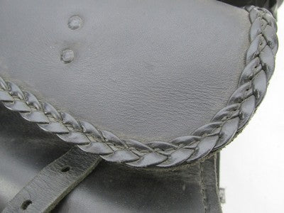 Pair of Auburn Black Leather Lockable Harley Davidson Saddlebags with