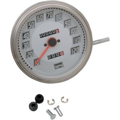 Drag Specialties 5in. Dash Mount 2:1 Speedometer Billet-Look Face DS-2