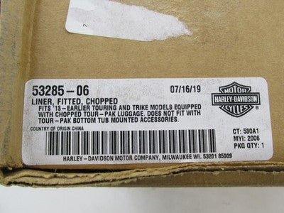 Harley Davidson Genuine NOS Chopped Fitted Liner 53285-06