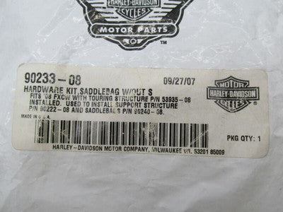 Harley-Davidson Genuine NOS Saddlebag Installation Kit 90233-08