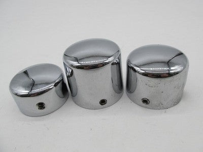 Set of 3 Harley Davidson Genuine Smooth Chrome Axle Swingarm Bolt Cove