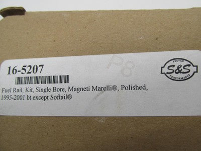 S&S Cycle NOS Polished Magneti Fuel Rail Line Single Bore Kit 16-5207
