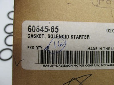 Lot of 17 Harley Davidson Genuine NOS Solenoid Starter Gaskets 60645-6