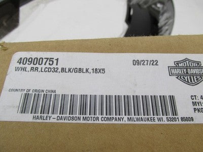 Harley NOS FLTRXSE CVO Rear 18X5 Black F13 Paint Scheme Rear Wheel Rim