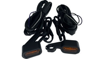 Drag Specialties LED Handlebar Marker Lights Black w/ Amber Lens 2040-
