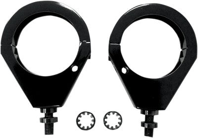 Drag Specialties Turn Signal Fork Clamps 49mm grooved - Black 2040-112