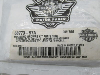 Harley Genuine NOS 3 Channel Luggage Rack Mounting Hardware Kit 68773-
