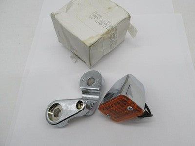 Harley Chrome Square Amber Lens Marker Light 5/8" Clamp 78-089