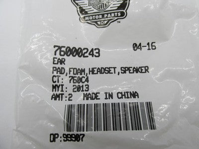 Harley Davidson Genuine NOS Headset Speaker Foam Pad Pair 76000243