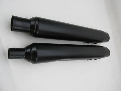 Pair of Harley-Davidson Touring Black Exhaust Mufflers 64900765B & 649