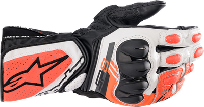 Alpinestars SP-8 V3 Gloves Black/White/Fluorescent Red Medium 3558321-