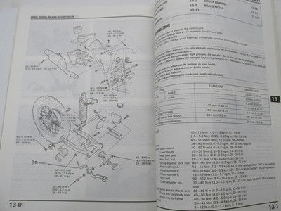 Honda Official Factory 1985-1987 XR600R Shop Service Manual Book