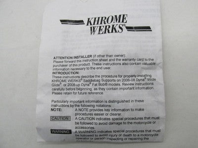 Khrome Werks Single Side 2006-2008 Dyna Saddlebag Support 110835