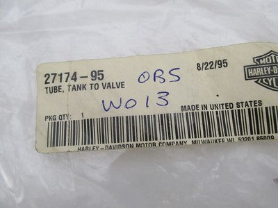 Harley-Davidson Genuine NOS Tank to Valve Tube 27174-95