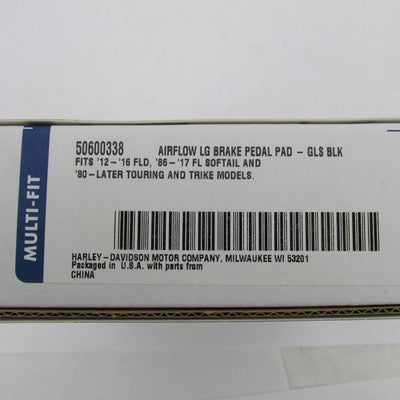 Harley-Davidson OEM NOS Airflow Large Brake Pedal Pad Kit Black 506003
