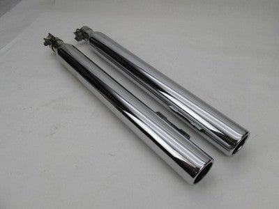 Harley Davidson Pair Chrome Exhaust Aftermarket Mufflers