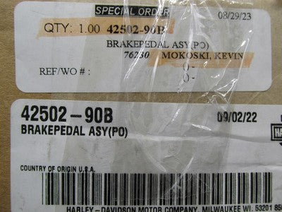 Harley-Davidson Genuine OEM NOS Dyna Rear Brake Pedal Assembly, Black