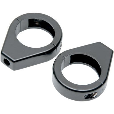 Drag Specialties Turn Signal Fork Clamps 41mm - Gloss Black 2040-1129