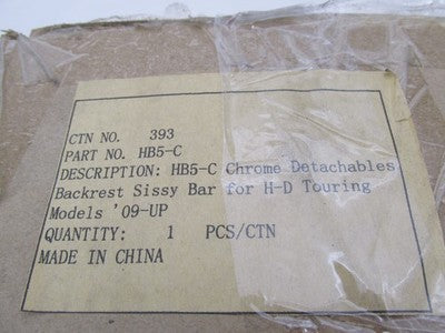 NOS Detachables Passenger Backrest Sissy Bar for Harley Touring 09-Up