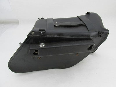 The Leatherworks Harley Black Left Side Single Lockable Saddlebag 19x1