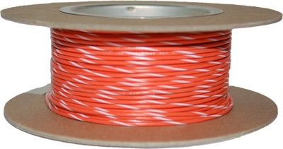 Namz #18G Primary Wire 100' Orange/White NWR-39-100