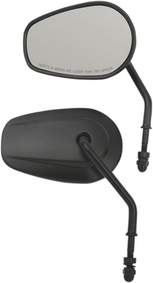 Drag Specialties Teardrop Mirrors Short Black 0640-1308