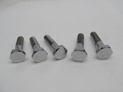 QTY 5 Harley-Davidson NOS 5/16"-18 x 1-1/2" Hex Head Bolts, Chrome 941