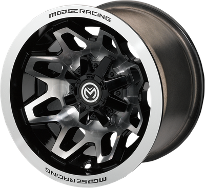 Moose Racing 416 Wheel 12x8 - 4/110 - 4+4 Machined Black 0230-1142