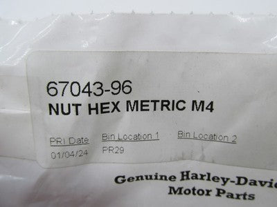 Lot of 7 Harley Davidson NOS Nut Hex Metric M4 67043-96
