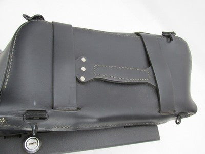 The Leatherworks Harley Black Left Side Single Lockable Saddlebag 19x1