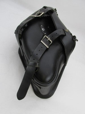 The Leatherworks Harley Black Left Side Single Lockable Saddlebag 19x1