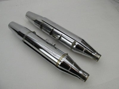 Pair of Harley-Davidson Genuine Chrome Exhaust Mufflers 64900456 & 649