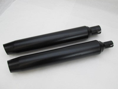 Pair of Harley-Davidson Touring Black Exhaust Mufflers 64900765B & 649
