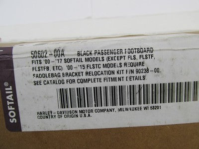 Harley Genuine OEM NOS Passenger Footboard Mounting Bracket Kit, Black