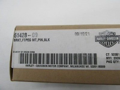 Harley Davidson Genuine NOS Handlebar Foot Peg Mount Bracket Pin Black