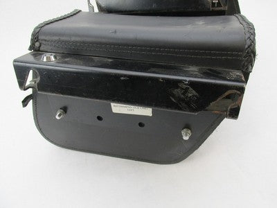 Pair of Auburn Black Leather Lockable Harley Davidson Saddlebags with
