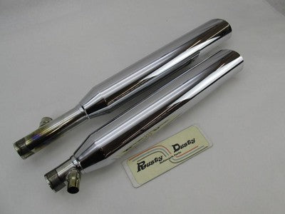 Pair of Harley Genuine Chrome Stock Softail Exhaust Mufflers 65924-03