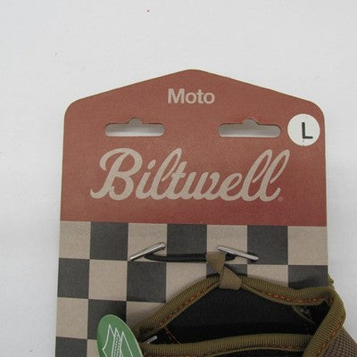 Biltwell Moto Gloves - Large - Brown/Orange 1501-0206-004 | 3301-2668