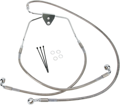 Drag Specialties Extended Stainless Steel Front Brake Line Kit 1741-2624