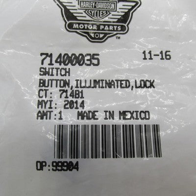 Harley-Davidson Genuine OEM NOS Illuminated Lock Switch Button 7140003
